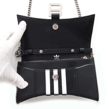 Load image into Gallery viewer, BALENCIAGA Adidas Hourglass Chain Wallet Black/White656050 Leather
