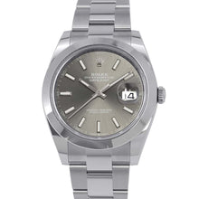 将图像加载到图库查看器中，ROLEX Datejust 41 W41mm Stainless Steel Slate Dial126300
