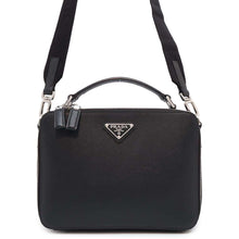 将图像加载到图库查看器中，PRADA Saffiano Leather2wayShoulder Bag Black2VH069 Leather
