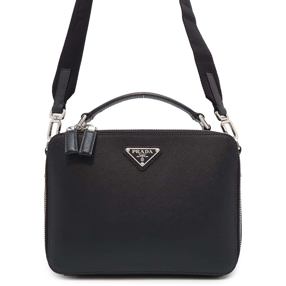 PRADA Saffiano Leather2wayShoulder Bag Black2VH069 Leather