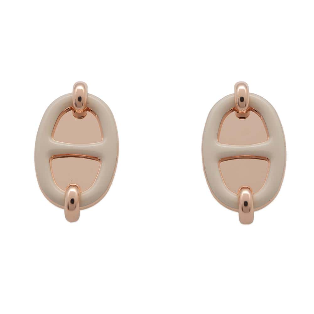 HERMES Mini Maillon Earrings Marong rasse Gold Plated