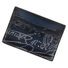 Load image into Gallery viewer, Berluti Bamboo Neo Card Case Navy Leather
