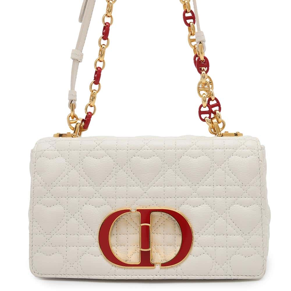 Dior Karo Che Shoulder Bag 2021 Limited Edition White/RedM9241UWHC Leather Size Small