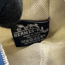 将图像加载到图库查看器中，HERMES Brid a Black Navy/Green Canvas Size PM
