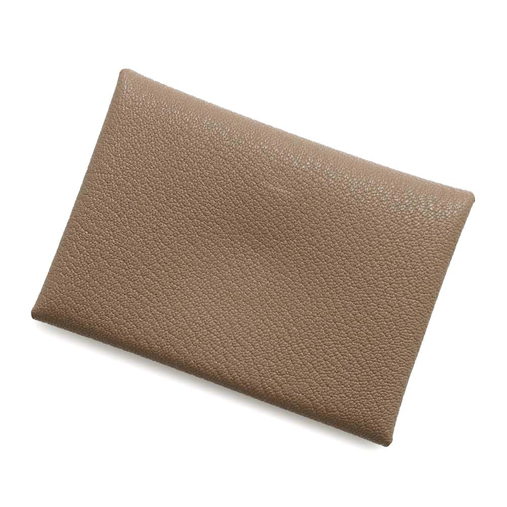 HERMES Calvi Duo Etoupe Chevre Myzore Goatskin