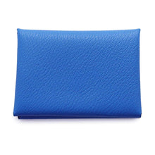 将图像加载到图库查看器中，HERMES Calvi Duo Blue france Chevre Myzore Goatskin
