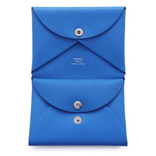 将图像加载到图库查看器中，HERMES Calvi Duo Blue france Chevre Myzore Goatskin
