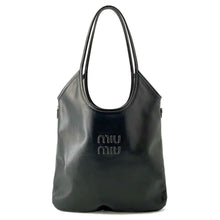 将图像加载到图库查看器中，MIUMIU Ivy Tote Bag Black5BG231 Leather Size regular
