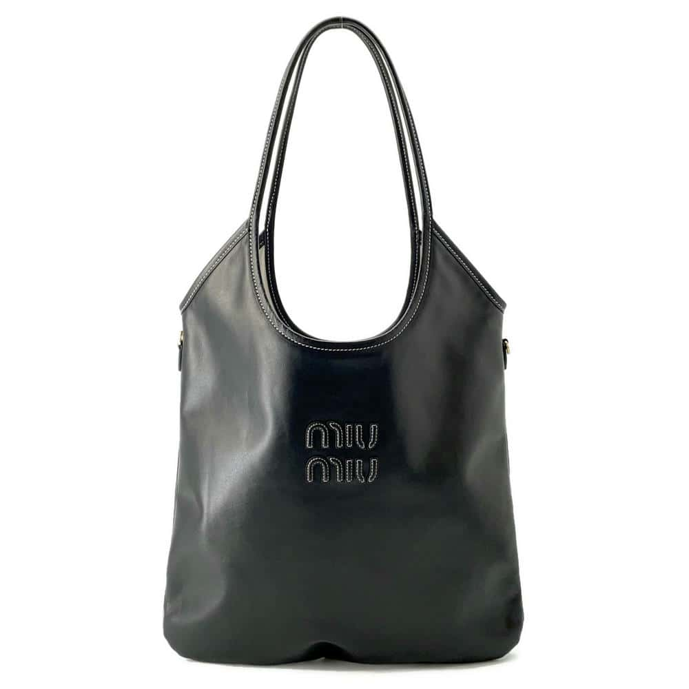 MIUMIU Ivy Tote Bag Black5BG231 Leather Size regular