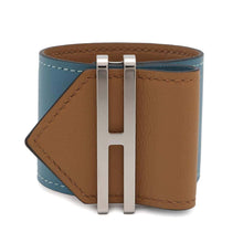 Load image into Gallery viewer, HERMES Elan Bracelet Size T2 Blue Jean/Biscuit Swift Leather
