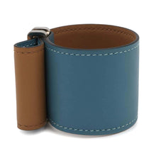 Load image into Gallery viewer, HERMES Elan Bracelet Size T2 Blue Jean/Biscuit Swift Leather
