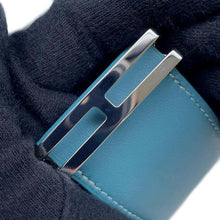 将图像加载到图库查看器中，HERMES Elan Bracelet Size T2 Blue Jean/Biscuit Swift Leather
