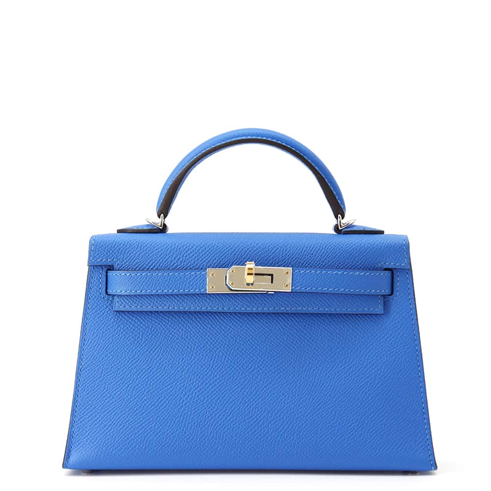 HERMES Mini Kelly Do Blue Hydra Epsom