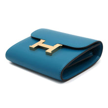 Load image into Gallery viewer, HERMES Constance compact Blue Izmir Tadelakt Leather
