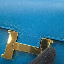 Load image into Gallery viewer, HERMES Constance compact Blue Izmir Tadelakt Leather
