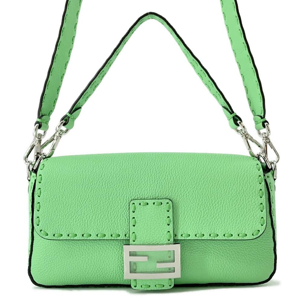 FENDI Selleria Mamma Bucket 2wayBag Light Green8BR600 Leather