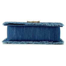 Load image into Gallery viewer, CHANEL Boy Chanel Patchwork ChainShoulder Bag Blue Denim
