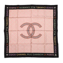 将图像加载到图库查看器中，CHANEL CC Logo Scarf Black/Pink/Multicolor Silk100%
