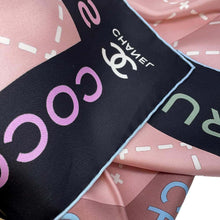 将图像加载到图库查看器中，CHANEL CC Logo Scarf Black/Pink/Multicolor Silk100%
