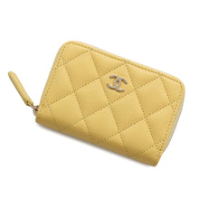 Load image into Gallery viewer, CHANEL Matelasse Classic Zip Coin Purse YellowAP0216 Caviar Leather
