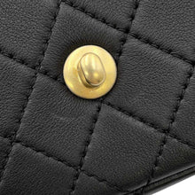 将图像加载到图库查看器中，CHANEL Matelasse Flap Bag &amp; Coin Purse ChainShoulder Bag BlackAS1094 Calf Leather
