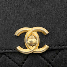 将图像加载到图库查看器中，CHANEL Matelasse Flap Bag &amp; Coin Purse ChainShoulder Bag BlackAS1094 Calf Leather
