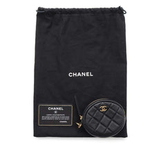 将图像加载到图库查看器中，CHANEL Matelasse Flap Bag &amp; Coin Purse ChainShoulder Bag BlackAS1094 Calf Leather
