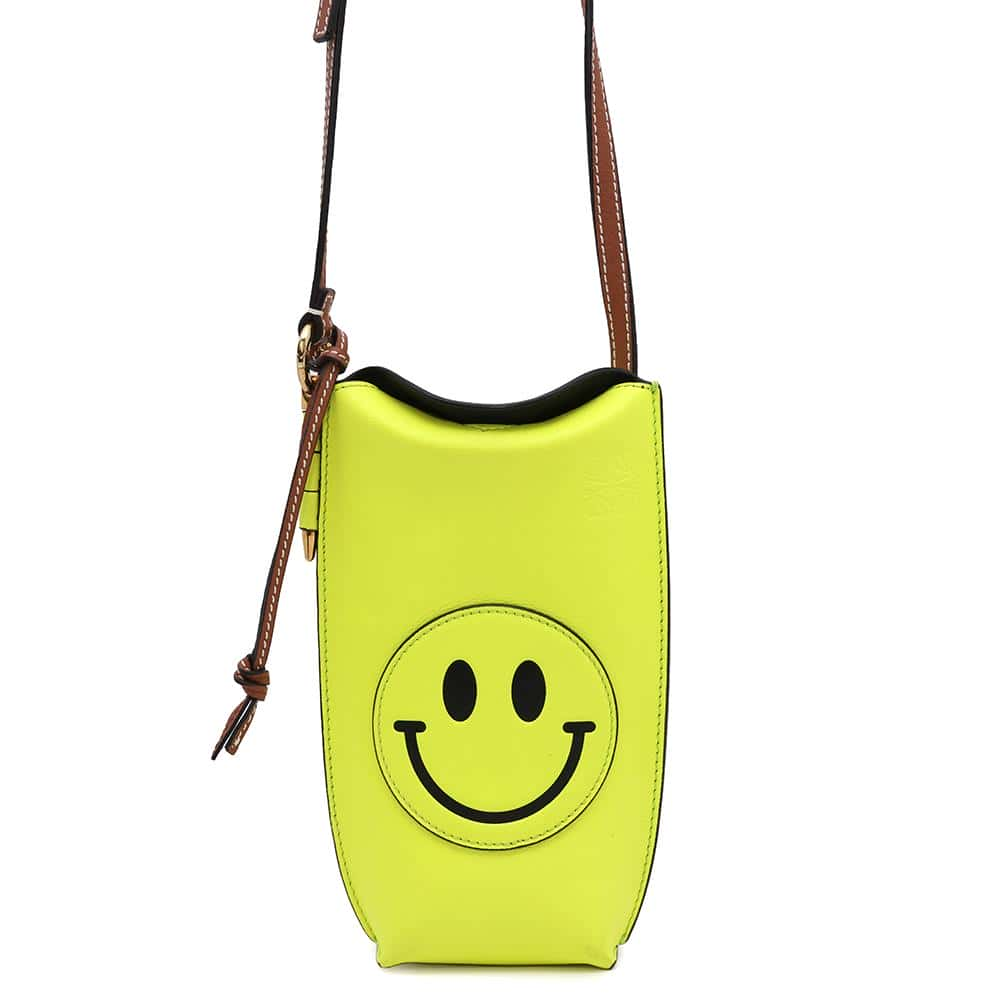 LOEWE Gate Pocket Smiley Yellow Leather