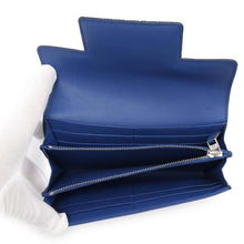 Load image into Gallery viewer, Delvaux Madame Long Wallet Blue Leather/Galuchat Leather
