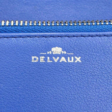 将图像加载到图库查看器中，Delvaux Madame Long Wallet Blue Leather/Galuchat Leather
