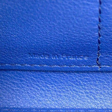 将图像加载到图库查看器中，Delvaux Madame Long Wallet Blue Leather/Galuchat Leather
