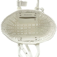 Load image into Gallery viewer, BALENCIAGA Bistro Basket Bag White671342 Patent Leather Size XS
