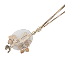 将图像加载到图库查看器中，CHANEL Camellia Flower Gripoa CC Logo Necklace Champagne Gold/Beige Gold Plated
