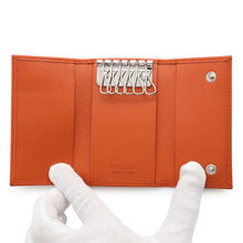 Load image into Gallery viewer, PRADA Triangle Logo 6 Key Case Orange2PG222 Leather
