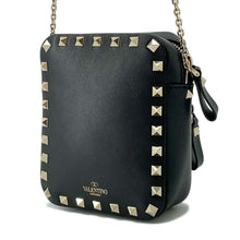 Load image into Gallery viewer, Valentino Garavani Rock Studded Chain Shoulder Black Leather
