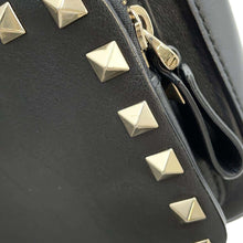 Load image into Gallery viewer, Valentino Garavani Rock Studded Chain Shoulder Black Leather
