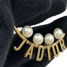 Load image into Gallery viewer, Dior J&#39;ADIOR Star Motif Single Ear Cuff Antique Gold Gold Plated Faux Pearl  Rhinestone
