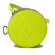 将图像加载到图库查看器中，LOEWE Roll Top Ring Shoulder Black/Neon YellowB936Z75X02 Jacquard Calf Leather
