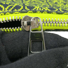 将图像加载到图库查看器中，LOEWE Roll Top Ring Shoulder Black/Neon YellowB936Z75X02 Jacquard Calf Leather
