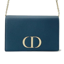 Load image into Gallery viewer, Dior 30Montaigne 2in1 Pouch 2WAYBag Blue Leather Size 30
