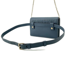 Load image into Gallery viewer, Dior 30Montaigne 2in1 Pouch 2WAYBag Blue Leather Size 30
