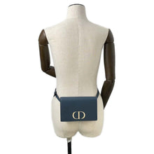 Load image into Gallery viewer, Dior 30Montaigne 2in1 Pouch 2WAYBag Blue Leather Size 30
