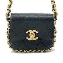 Load image into Gallery viewer, CHANEL Matelasse  Flap Bag ChainShoulder Bag BlackAS2833 Calf Leather Size Mini
