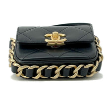 Load image into Gallery viewer, CHANEL Matelasse  Flap Bag ChainShoulder Bag BlackAS2833 Calf Leather Size Mini
