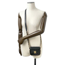 Load image into Gallery viewer, CHANEL Matelasse  Flap Bag ChainShoulder Bag BlackAS2833 Calf Leather Size Mini
