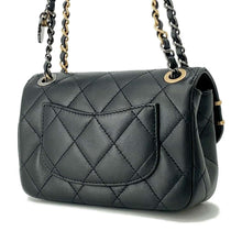 Load image into Gallery viewer, CHANEL Matelasse Bag Charm Single Flap Chain Shoulder BlackAS2978 Lambskin Size Mini
