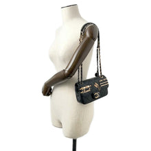 将图像加载到图库查看器中，CHANEL Matelasse Bag Charm Single Flap Chain Shoulder BlackAS2978 Lambskin Size Mini
