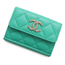 将图像加载到图库查看器中，CHANEL Small flap wallet GreenAP3182 Caviar Leather
