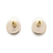 将图像加载到图库查看器中，CHANEL CC Logo Circle Button Earrings Champagne GoldABE860 Metal
