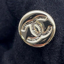 Load image into Gallery viewer, CHANEL CC Logo Circle Button Earrings Champagne GoldABE860 Metal
